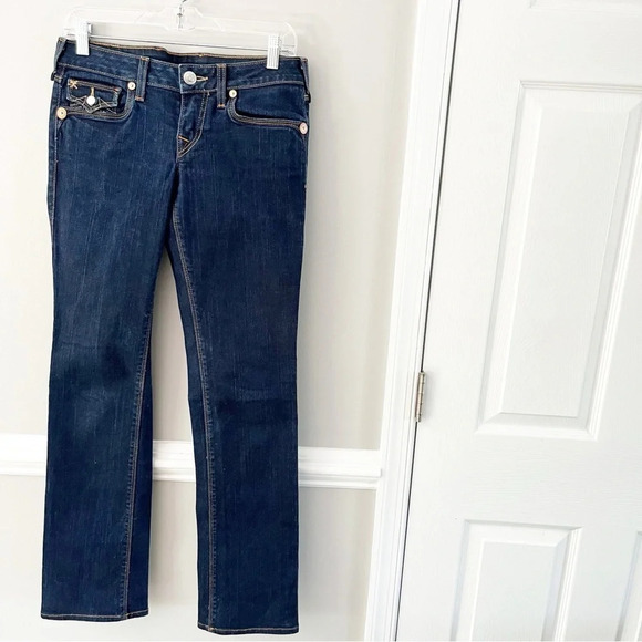 Y2k True Religion Dark Wash Billy Denim Straight Leg Jeans Size 28 - Picture 7 of 8